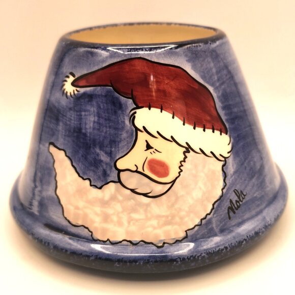 Santa Candle Topper Shade Nola Watkins Collection Hand painted Ceramic Christmas - Picture 1 of 8